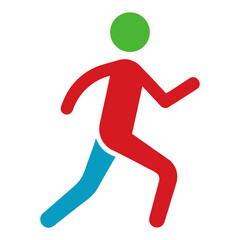 A single clean shaped stylized person in a walking vector illustration