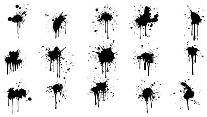 Colorful paint spots set. Paint splash isolated on white background