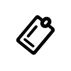 Black price tag icon with a transparent background in minimalist style