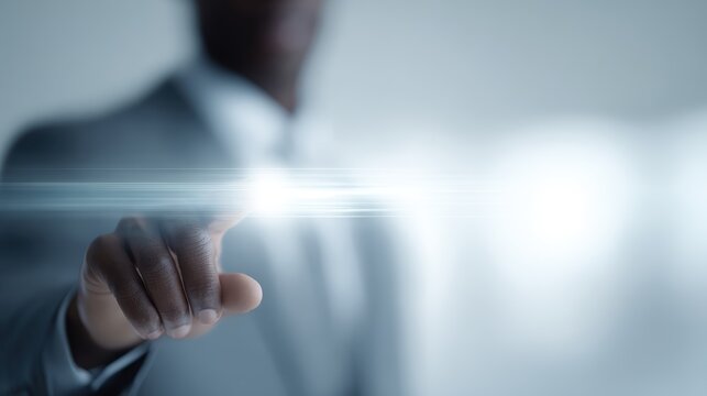 businessman interacting with virtual interface