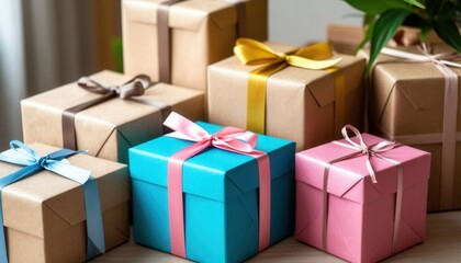 Gift wrapping after purchase with elegant paper, ribbons, and boxes. Perfect for retail branding, e-commerce promotions, corporate gifting, and International Friendship Day campaigns.