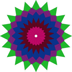 Colorful Mandala Art Design with Geometric Shapes and Vibrant Colors