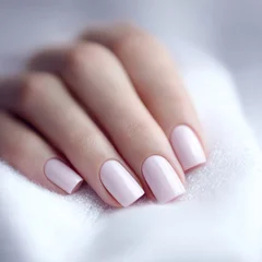 Fotobehang Nagelstudio close-up of clean nails and soft hands, manicure style  © nanskyblack