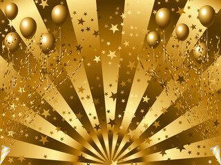 クラッカー、風船、星、1金