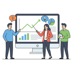 Market Analysis Team vector illustration