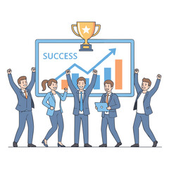Celebrating Business Success vector illustration