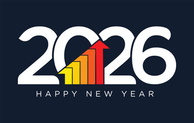 

Modern Happy New Year 2026 Vector Illustration, High Resolution Vector art, Stylish, Elegant, Simple,