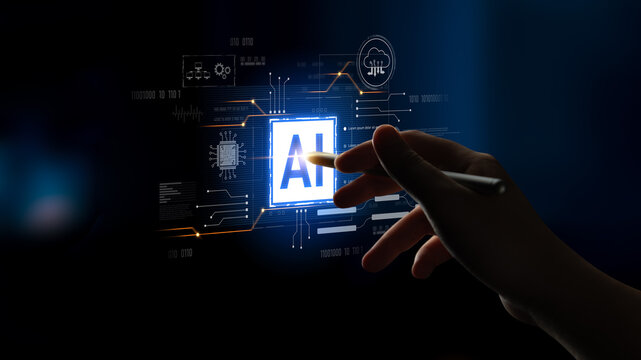 AI core technology presented with digital circuit connections, symbolizing AI systems, processing power, and integration into modern digital platforms Latch