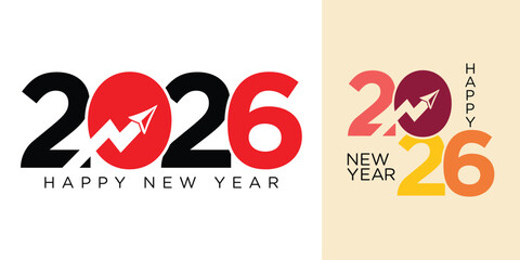 

Modern Happy New Year 2026 Vector Illustration, High Resolution Vector art, Stylish, Elegant, Simple,