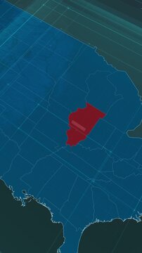 Vertical portrait, zoom in to the map of Illinois state, with text and textless