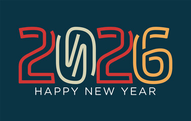

Modern Happy New Year 2026 Vector Illustration, High Resolution Vector art, Stylish, Elegant, Simple,