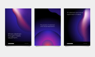 Dark Abstract Gradient Posters: Futuristic Aura, Blurred Mesh, and Blended Neon Design