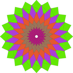 Geometric Kaleidoscope Pattern with Vibrant Colors Creates a Dynamic Abstract Design