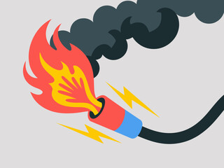 An engaging illustration depicting a flame and smoke with dramatic effects, highlighting the importance of fire safety and emergency preparedness in modern living.