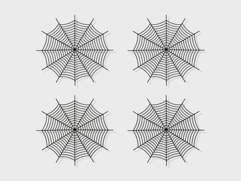 A minimalist design featuring simple black spider webs, creating an intriguing visual pattern that's both artistic and suitable for a variety of seasonal themes.
