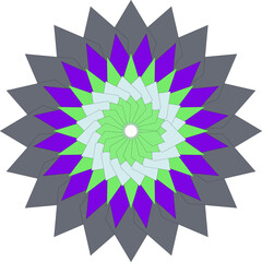 Geometric Mandala Design with Vibrant Colors Creates a Bold Graphic Pattern
