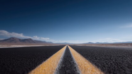 Fototapeta premium Desert road splitting into the sky, surreal journey composition,