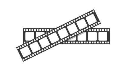 Vintage film strip icon flat vector illustration isolated on white background cinema movie reel