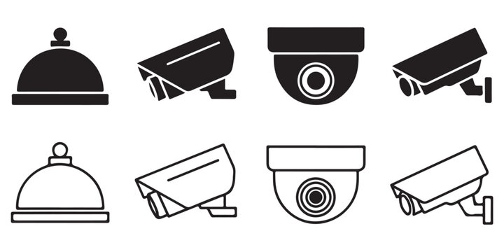 security camera icons silhouette