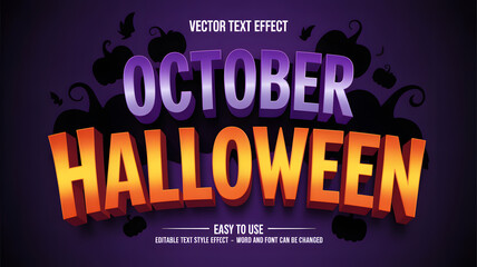 Obraz premium october halloween editable text effect 3d