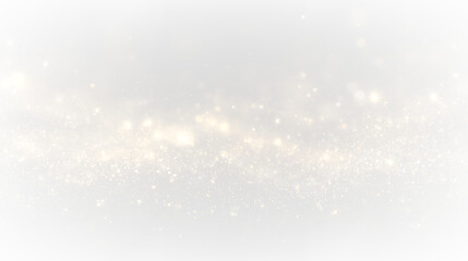 Gold shine sparkle glitter wave light particles on a transparent background. Golden glowing dust texture with bright luxury glow, radiant luminous holiday magic celebration overlay