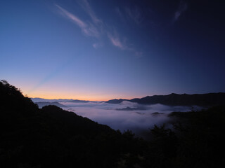 オレンジ色と青色のグラデーション