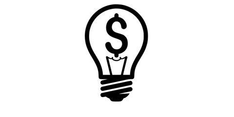 lightbulb with dollar symbol icon vector for web site
