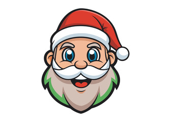 santa face logo silhouette vector, christmas santa face silhouette vector illustration, colour santa face vector silhouette, santa claus face logo silhouettes vector on a white background