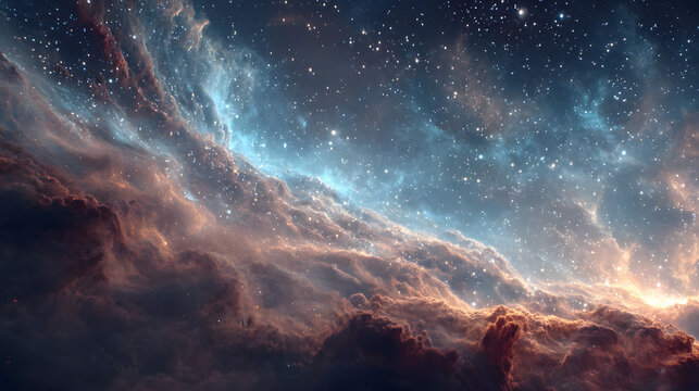 A background filled with stars, creating a magical and cosmic atmosphere.