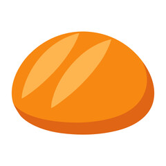 Single bread loaf icon with caramel warm color pal vector illustration