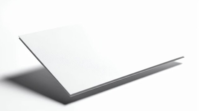 Close Up Angled View of Simple White Blank Brochure with Shadow on a Pure White Background in Studio Lighting Minimalist Design Concept