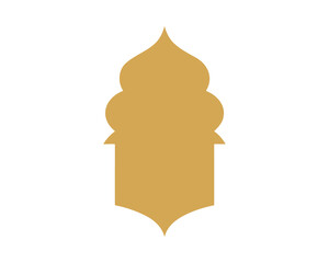 Islamic brown lantern silhouette on white