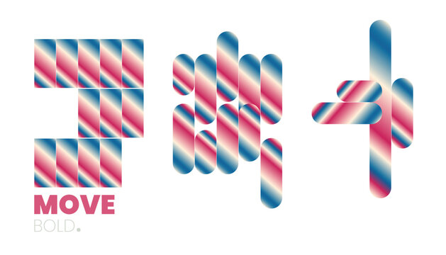 Abstract vibrant gradient shape compositions