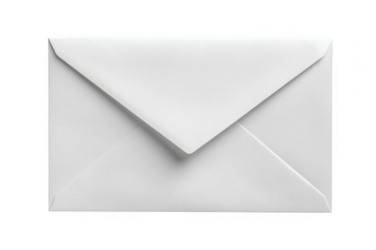 White envelope isolated on transparent background