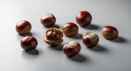 chestnut, brown, autumn, food, isolated, chestnuts, nature, seed, season, natural, conkers, tree, organic, plant, macro, healthy, october