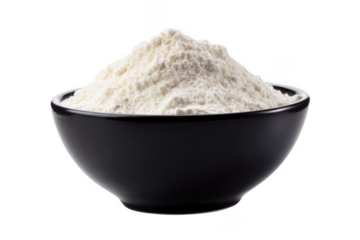 Bowl of flour isolated on transparent background