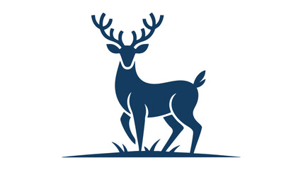 Fototapeta premium Elegant deer silhouette emblem