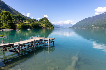 Iseltwald village in swiss alps