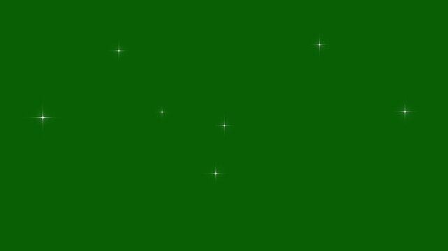 Twinkling stars animation, white cartoon, flat, vector, doodles style stars Blinking retro vector stars and starry night sky, looping animation. 4k