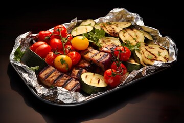 Grilled Vegetable Platter on Parchment Paper