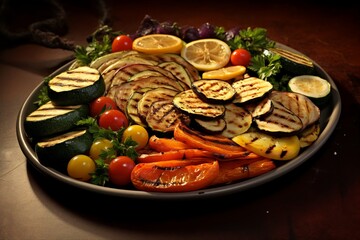 Grilled Vegetable Platter on Parchment Paper
