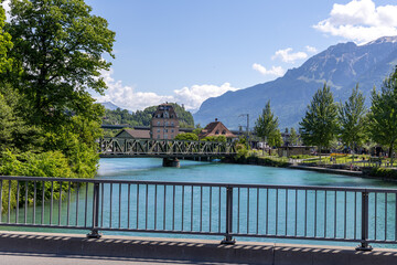 Interlaken city in swiss alps