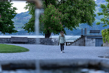 Spiez city in switzerland at sunshine moment of the day