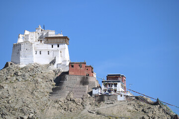A image of the Namgyal Tsemo Monastery, a Buddhist monastery located in Leh, Ladakh. It is situated on a hilltop near the Tsemo Castle at the Leh city. 