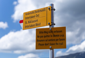 swiss alps with a view from Harder Kulm mountain in europe