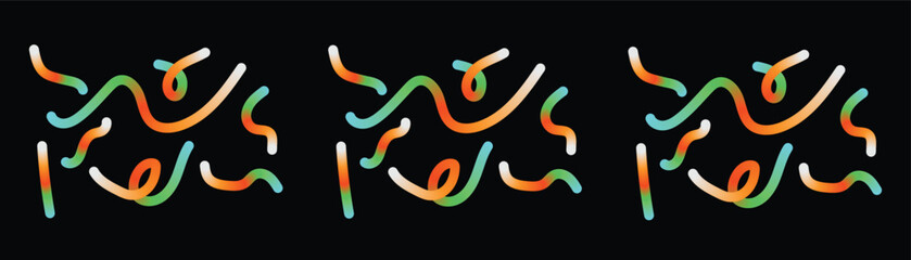 Colorful abstract lines pattern on a black background