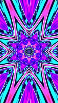 Glowing multicolour trippy patterns zooming out rapidly for psychedelic VJ visuals, music videos, and abstract motion backgrounds.