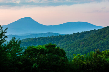 A view of Yonah Mountain at sunrise in Cleveland, Georgia. 