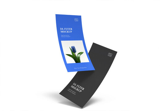 Realistic Two DL Flyer Mockup Template