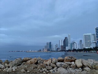 Bocagrande Beach in Cartagena, Colombia